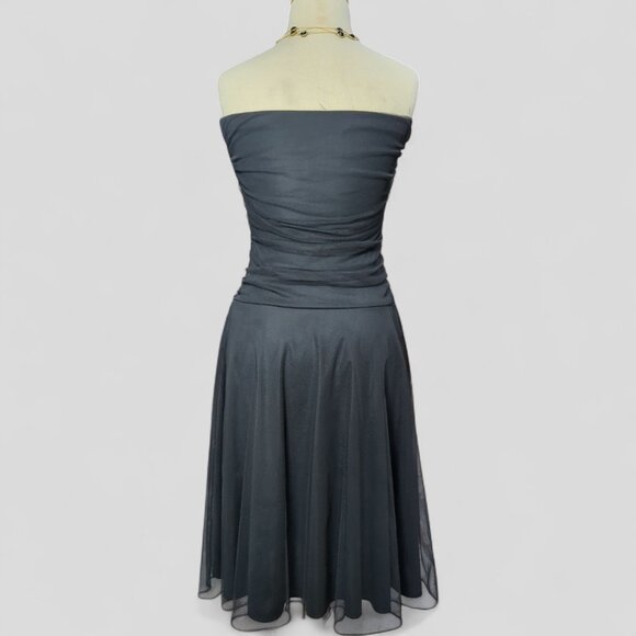 Vintage Womens Dress Small Y2K Strapless Mesh Romantic Gothic Witchy Punk Emo - Picture 13 of 15